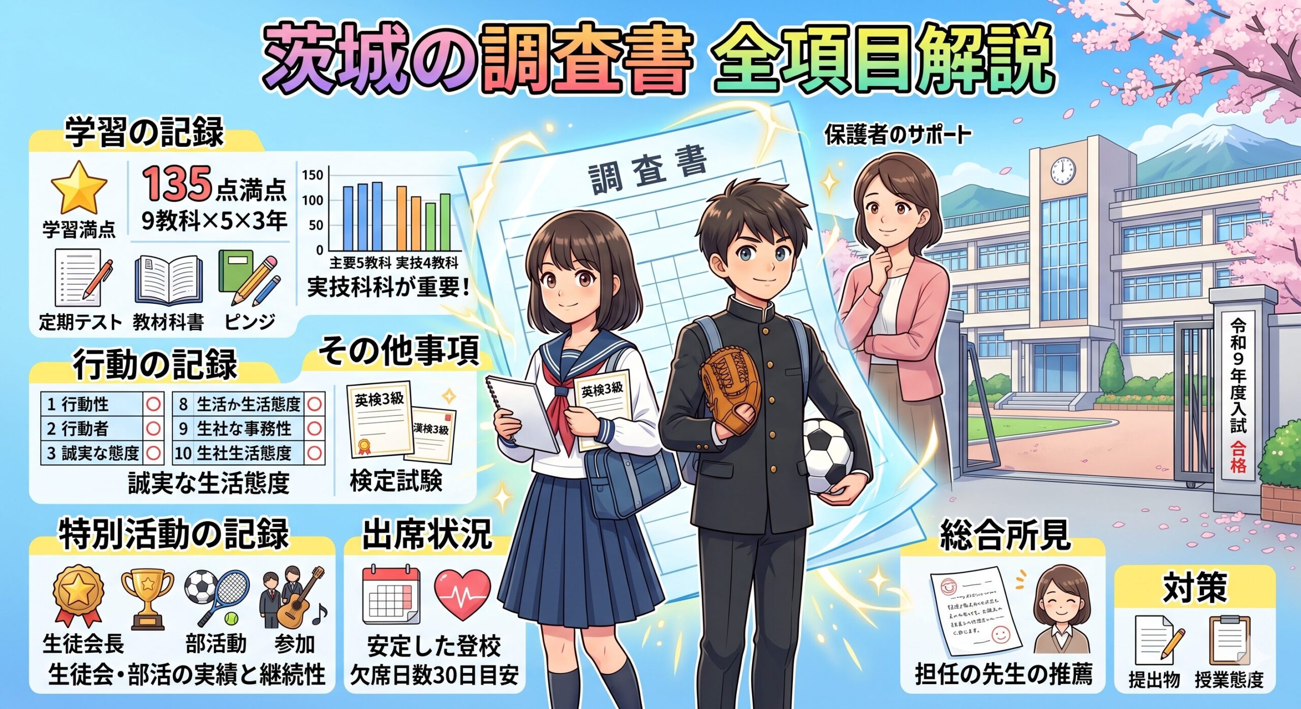 茨城の中学が発行する調査書の全項目解説