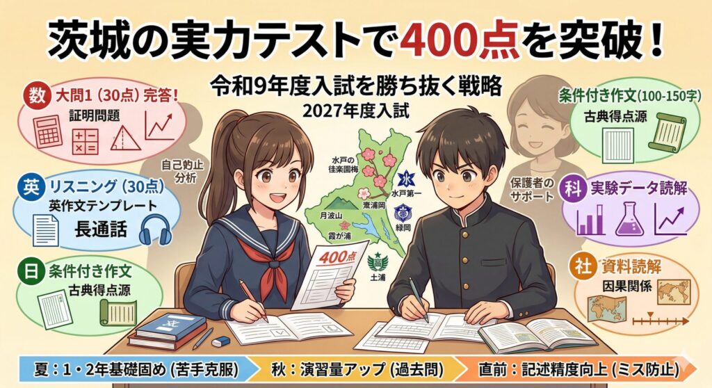 茨城の実力テストで400点を突破する勉強