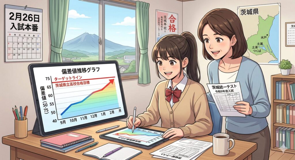 茨城の高校受験偏差値推移グラフの作り方