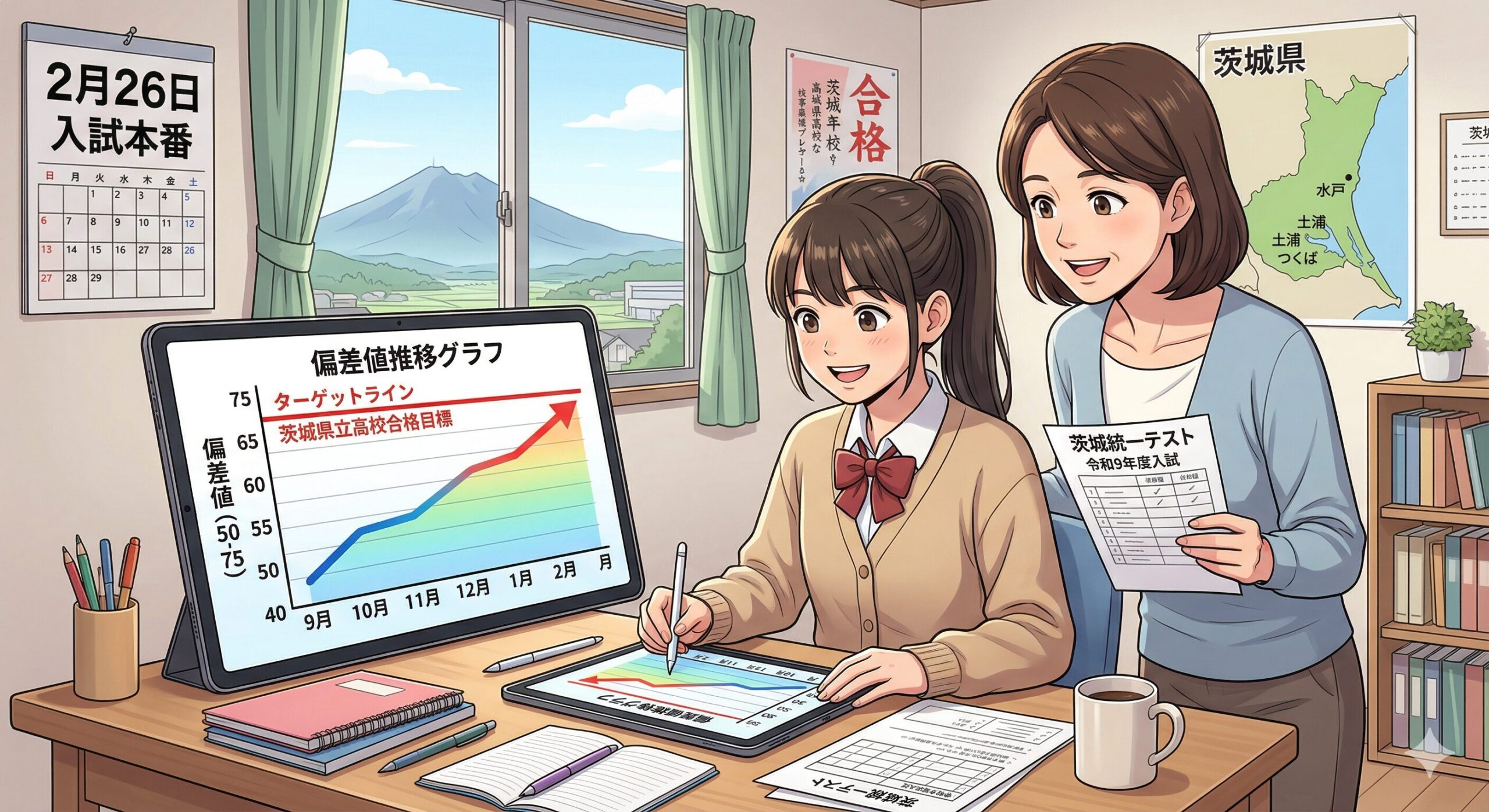 茨城の高校受験偏差値推移グラフの作り方