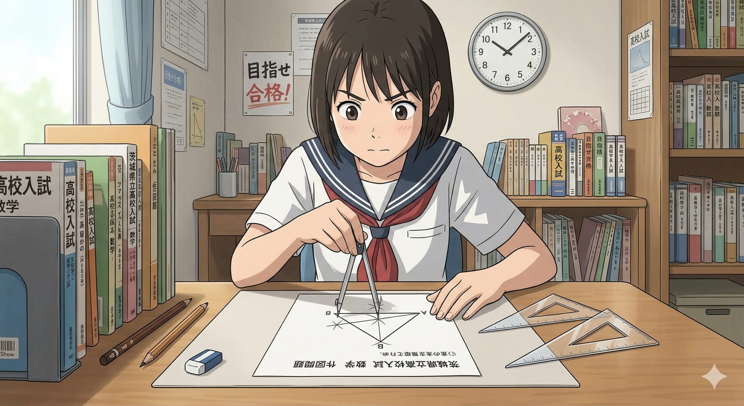 茨城入試は定規コンパス持ち込み禁止！