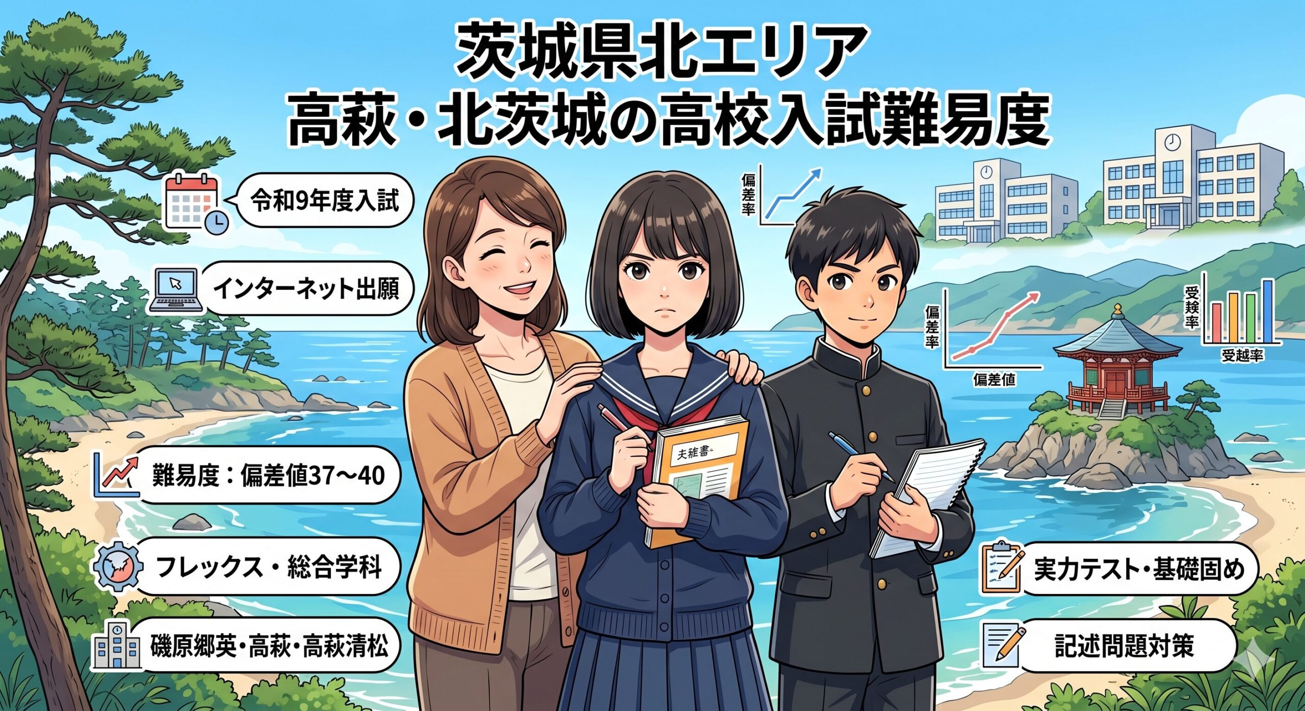 茨城県北エリア高萩・北茨城の高校入試難易度