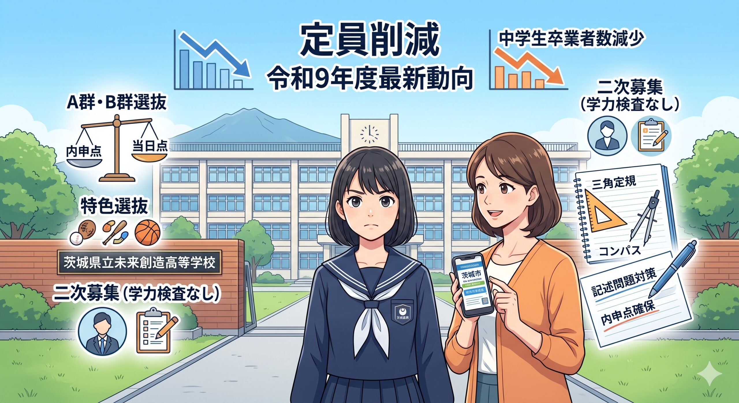 茨城県立高校の定員削減！令和9年度最新動向