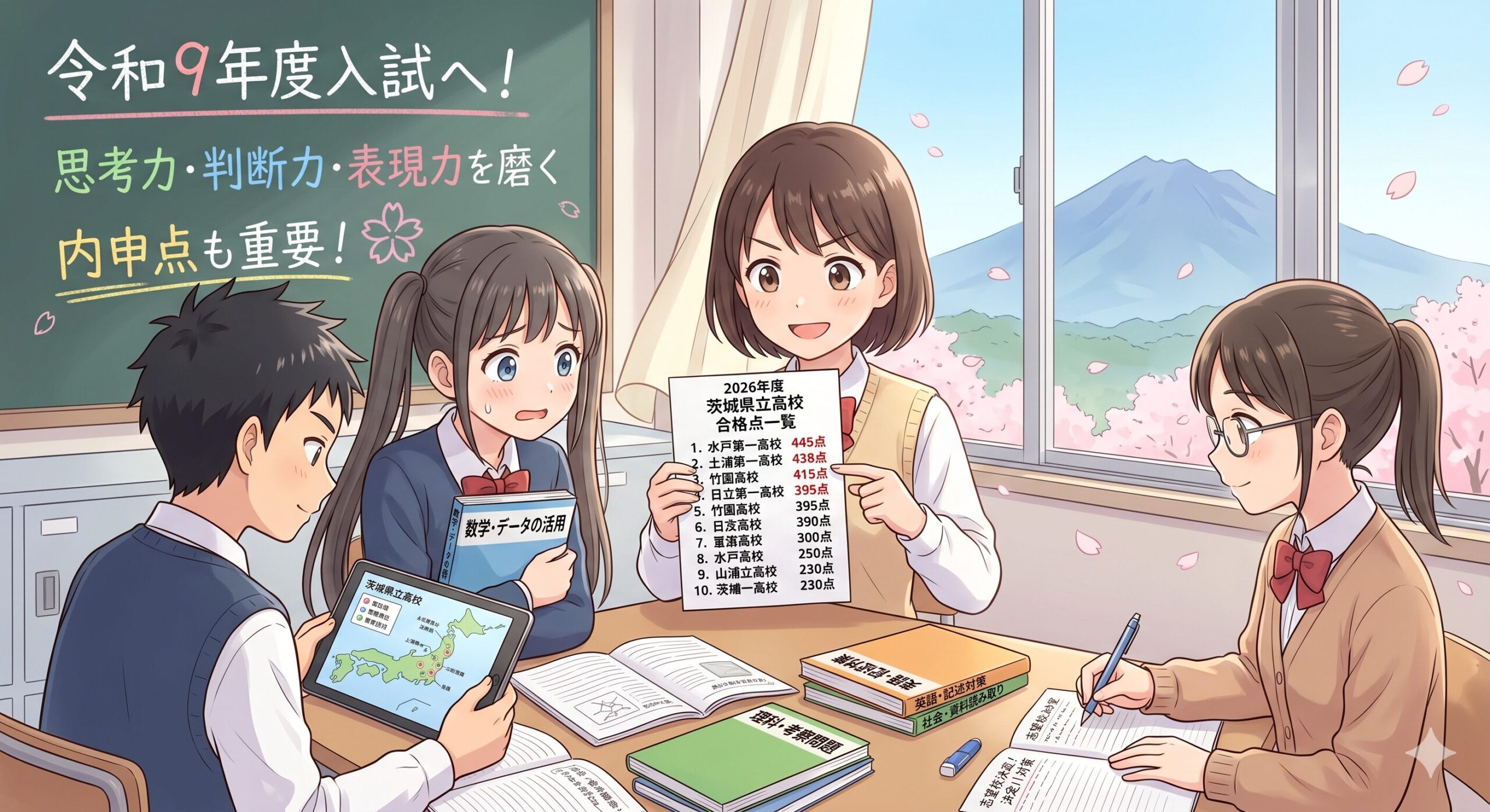 茨城県立高校入試合格点一覧から見る難易度比較(2026年度結果)