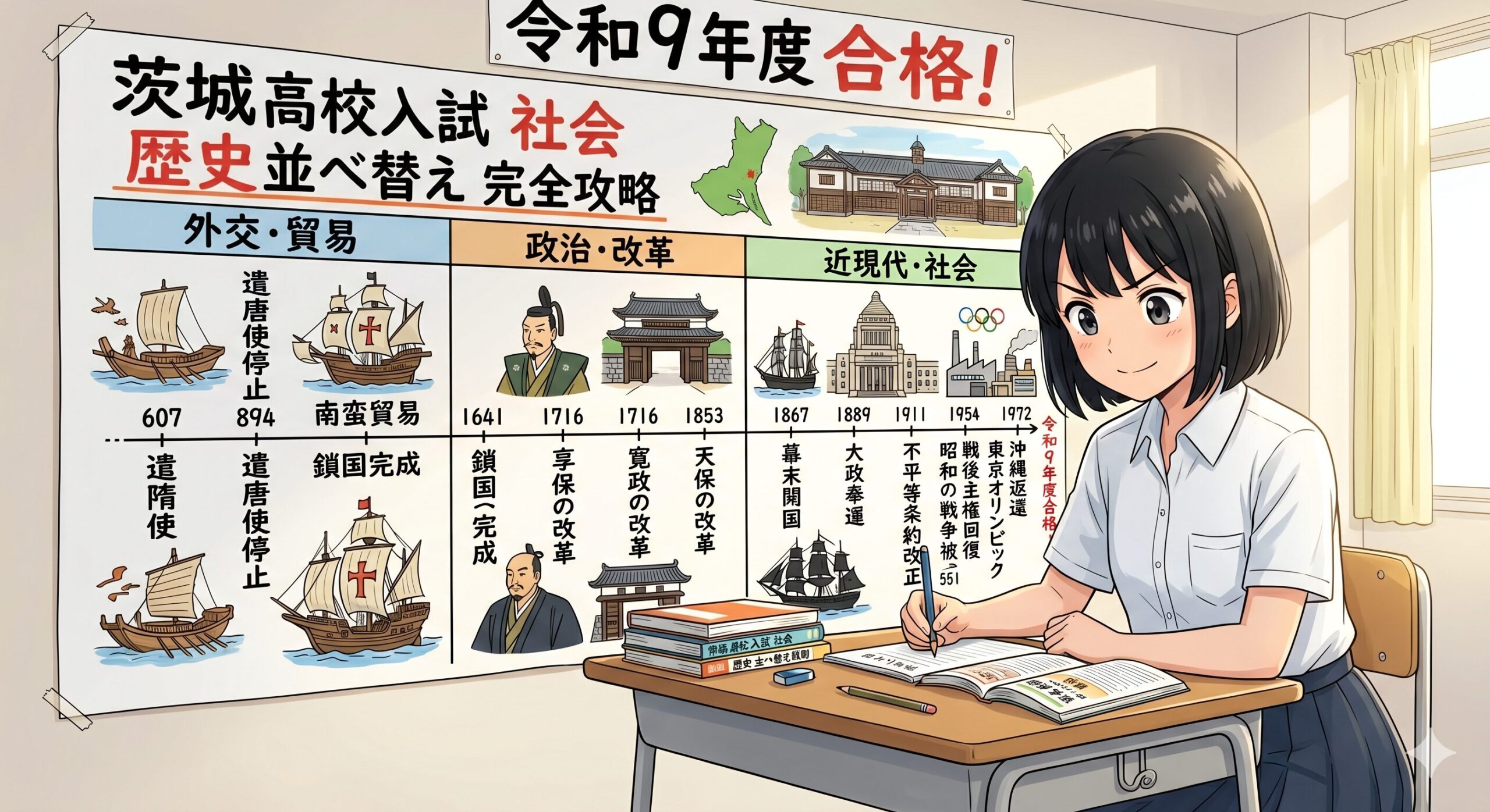 茨城高校入試社会！歴史並べ替え頻出パターン